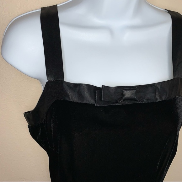 7 Vintage Black Velvet Cocktail Dress Just Choon 90s Juniors Sleeveless LBD - Picture 2 of 6